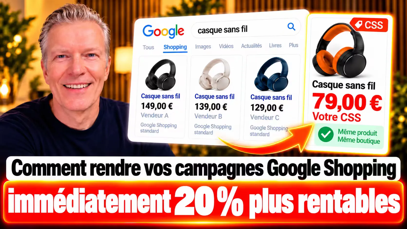 Transforme les 20 % de marge de Google en avantage.
